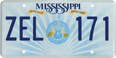 MS license plate ZEL171