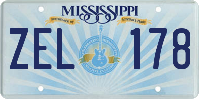 MS license plate ZEL178