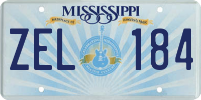 MS license plate ZEL184