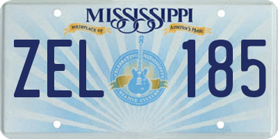 MS license plate ZEL185