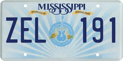 MS license plate ZEL191