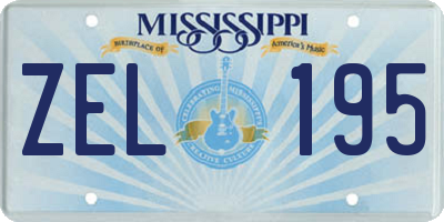 MS license plate ZEL195