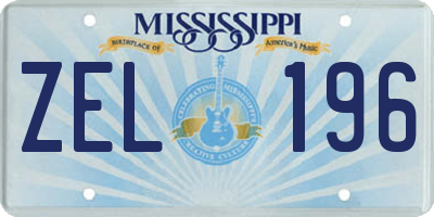 MS license plate ZEL196