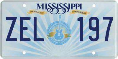 MS license plate ZEL197
