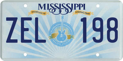 MS license plate ZEL198