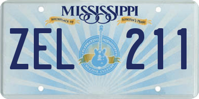 MS license plate ZEL211