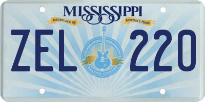 MS license plate ZEL220