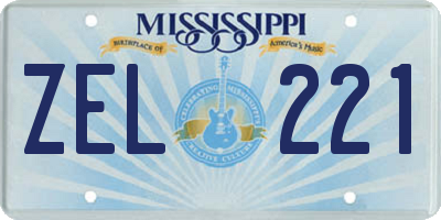 MS license plate ZEL221