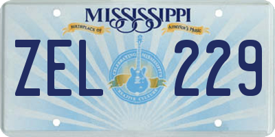 MS license plate ZEL229