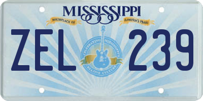 MS license plate ZEL239