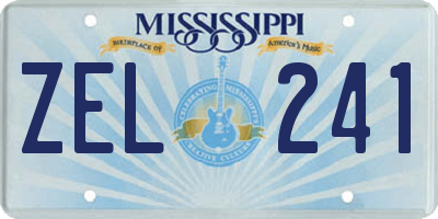 MS license plate ZEL241