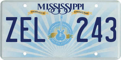 MS license plate ZEL243