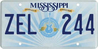 MS license plate ZEL244
