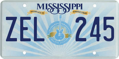 MS license plate ZEL245
