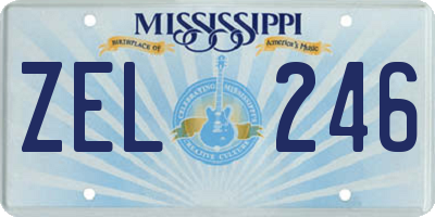 MS license plate ZEL246