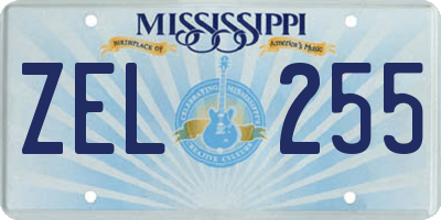 MS license plate ZEL255