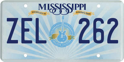MS license plate ZEL262