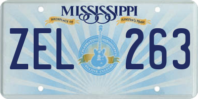 MS license plate ZEL263