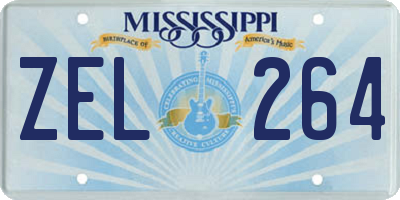 MS license plate ZEL264