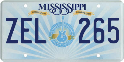 MS license plate ZEL265
