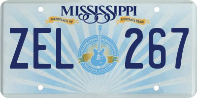 MS license plate ZEL267