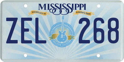 MS license plate ZEL268