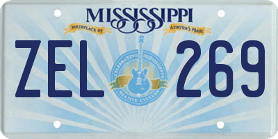 MS license plate ZEL269
