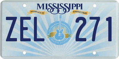 MS license plate ZEL271