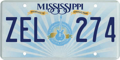 MS license plate ZEL274