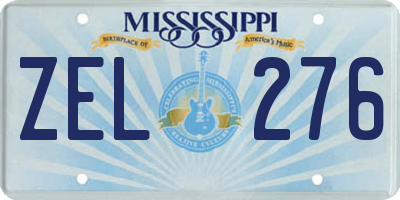 MS license plate ZEL276