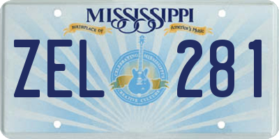 MS license plate ZEL281