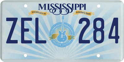 MS license plate ZEL284