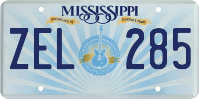 MS license plate ZEL285