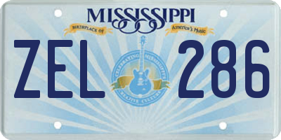 MS license plate ZEL286