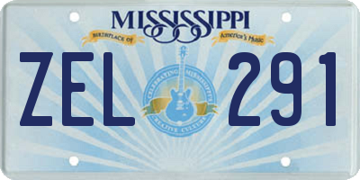 MS license plate ZEL291