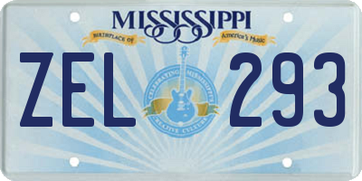 MS license plate ZEL293