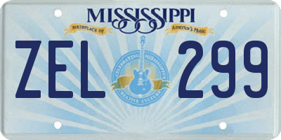 MS license plate ZEL299