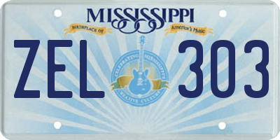 MS license plate ZEL303