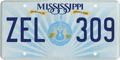 MS license plate ZEL309