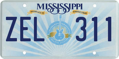 MS license plate ZEL311