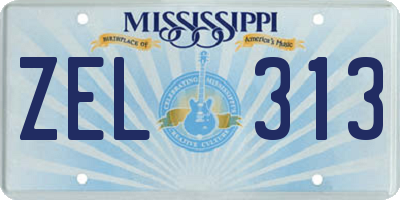 MS license plate ZEL313