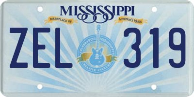 MS license plate ZEL319