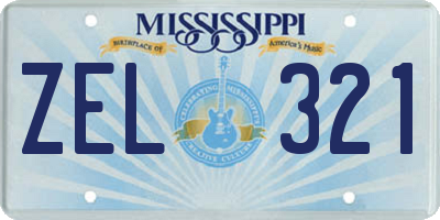 MS license plate ZEL321