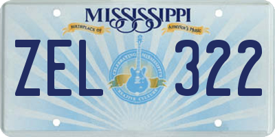 MS license plate ZEL322