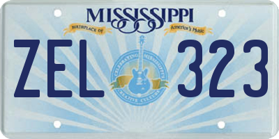 MS license plate ZEL323