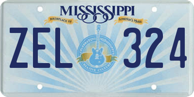 MS license plate ZEL324