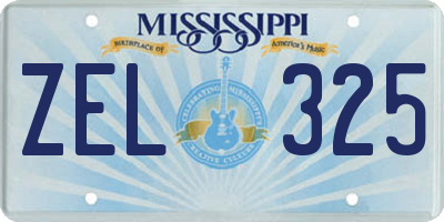 MS license plate ZEL325