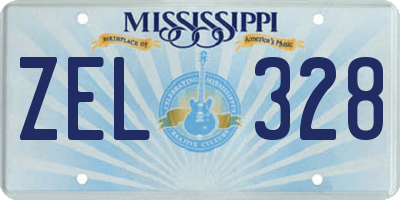 MS license plate ZEL328