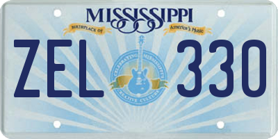 MS license plate ZEL330