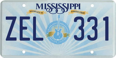 MS license plate ZEL331